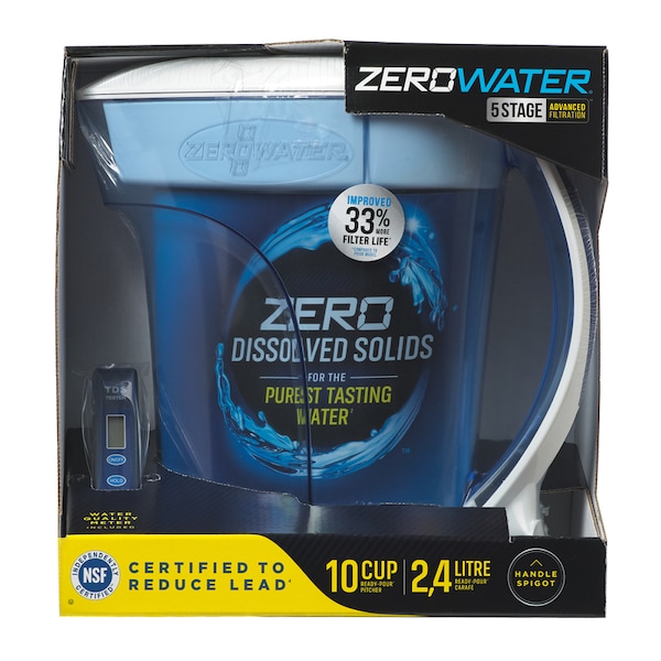 Zerowater ZeroWater Ready-Pour 10 cups Blue/White Water Filtration Pitcher ZD-010 - main